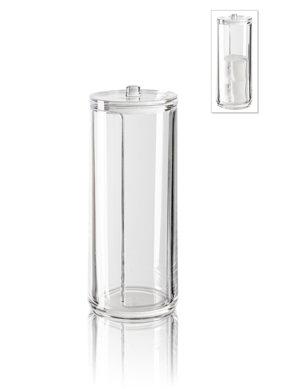 Boite de rangement disques de coton en acrylique transparent - Maud professional shop